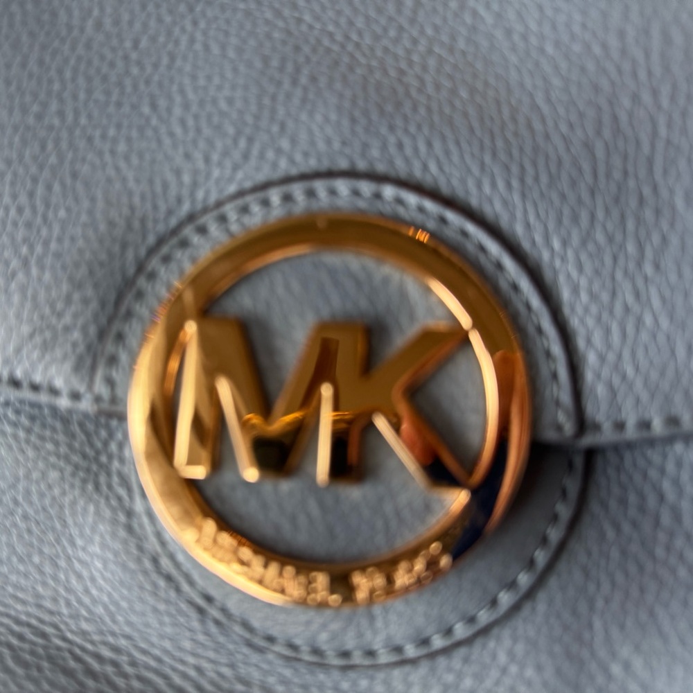Michael Kors Margot Blue Crossbody Bag with Gold Accents - Picture 12 of 13